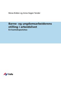 Barne- og ungdomsarbeiderens stilling i arbeidslivet
