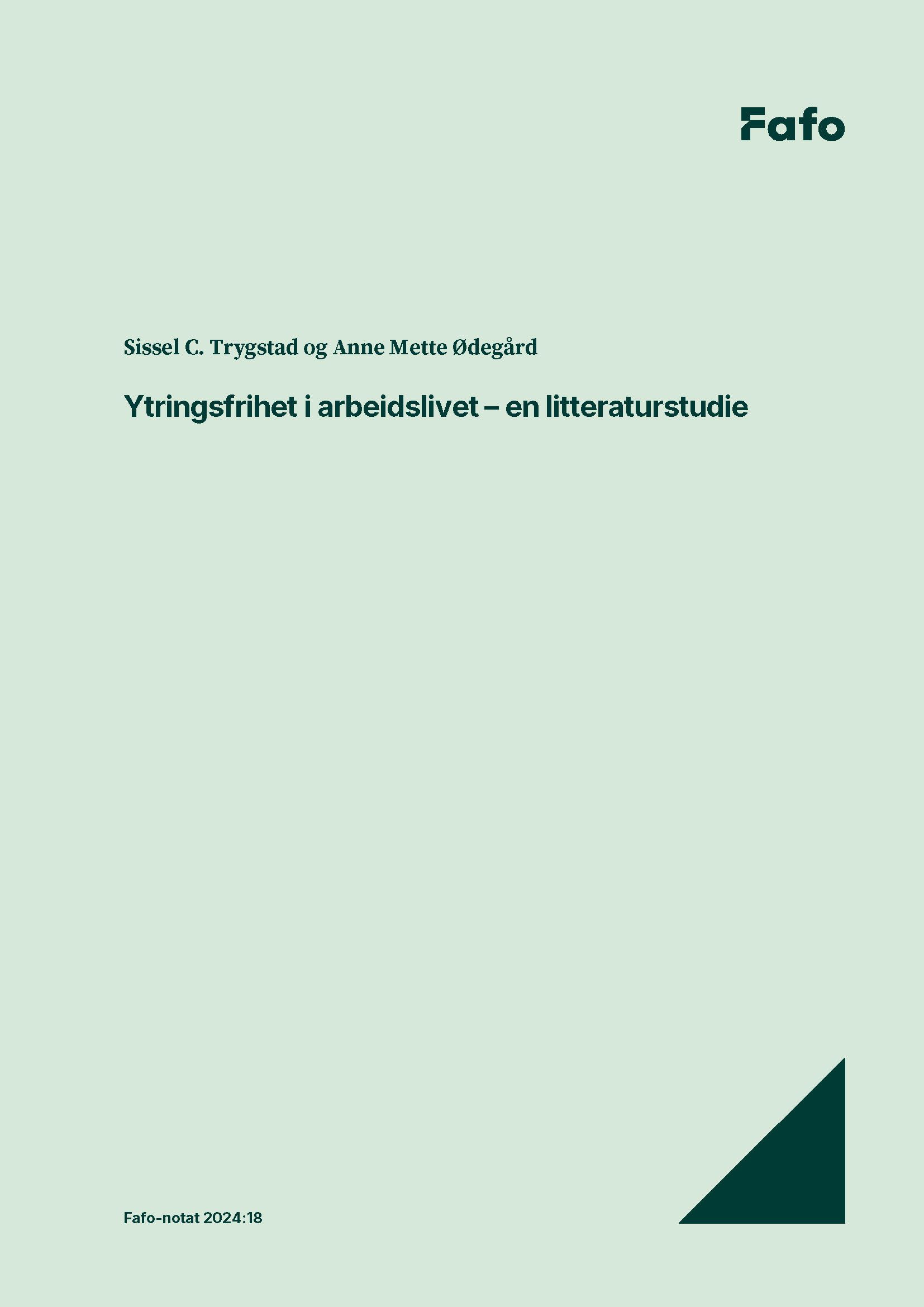 Ytringsfrihet i arbeidslivet – en litteraturstudie