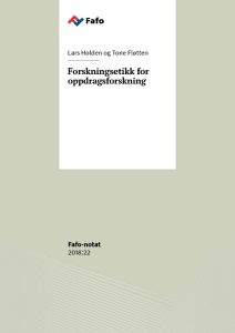 Forskningsetikk for oppdragsforskning