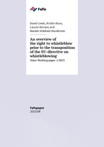 An overview of the right to whistleblow prior to the transposition of the EU-directive on whistleblowing