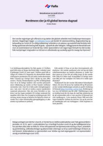 Nordmenn sier ja til global korona-dugnad