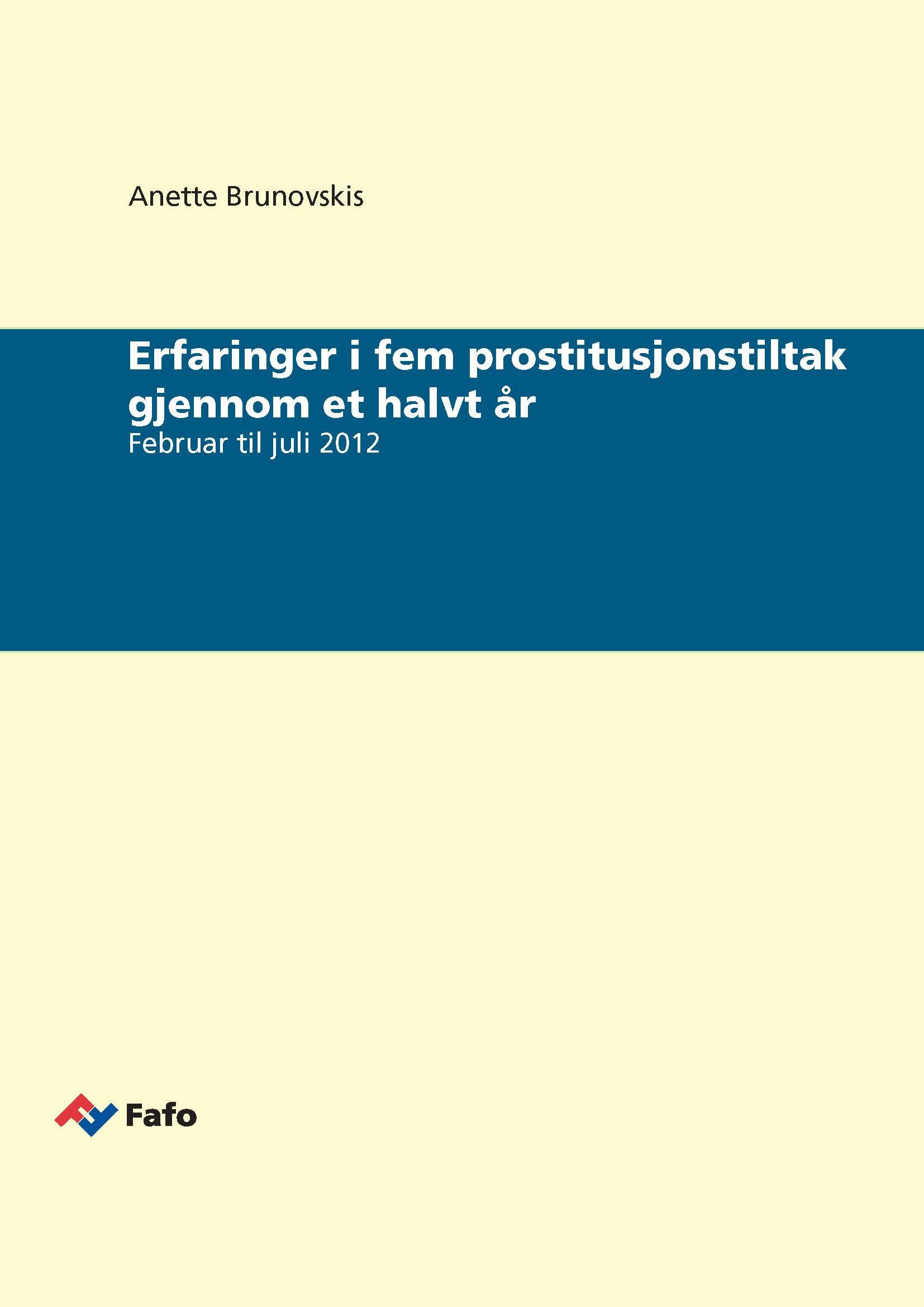 Erfaringer i fem prostitusjonstiltak gjennom et halvt år