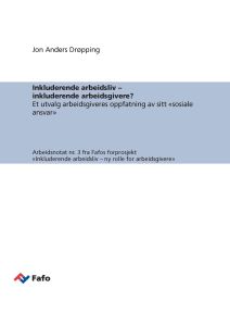 Inkluderende arbeidsliv – inkluderende arbeidsgivere?