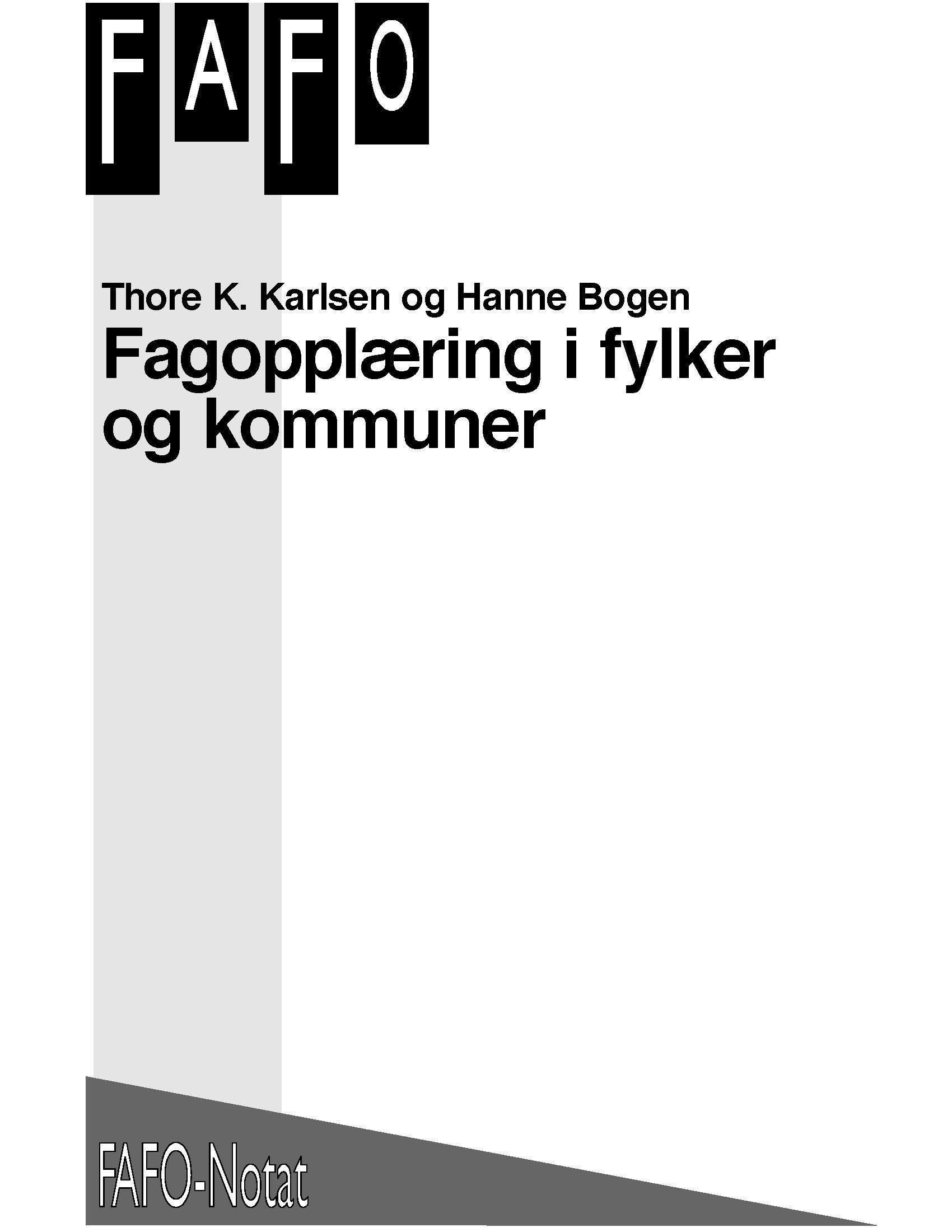Fagopplæring i fylker og kommuner