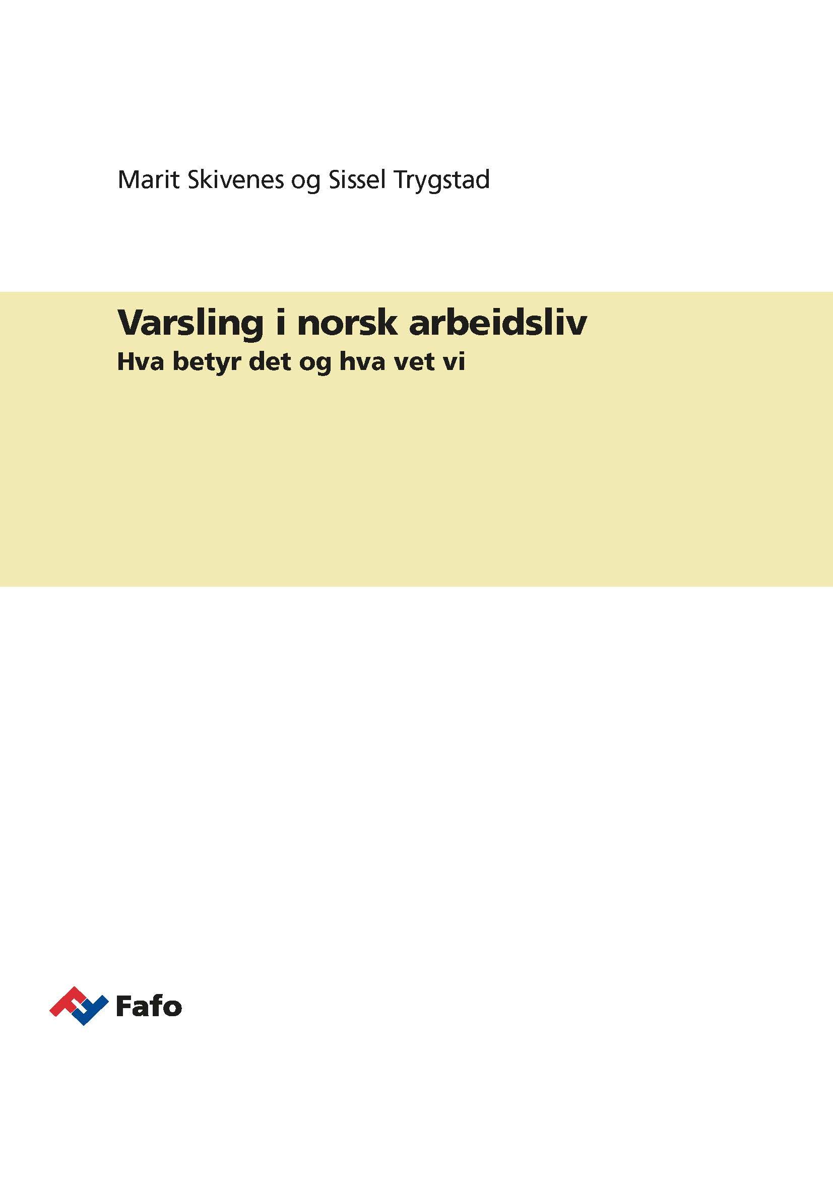 Varsling i norsk arbeidsliv