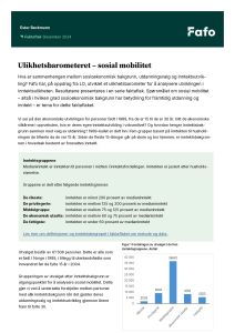 Ulikhetsbarometeret – sosial mobilitet