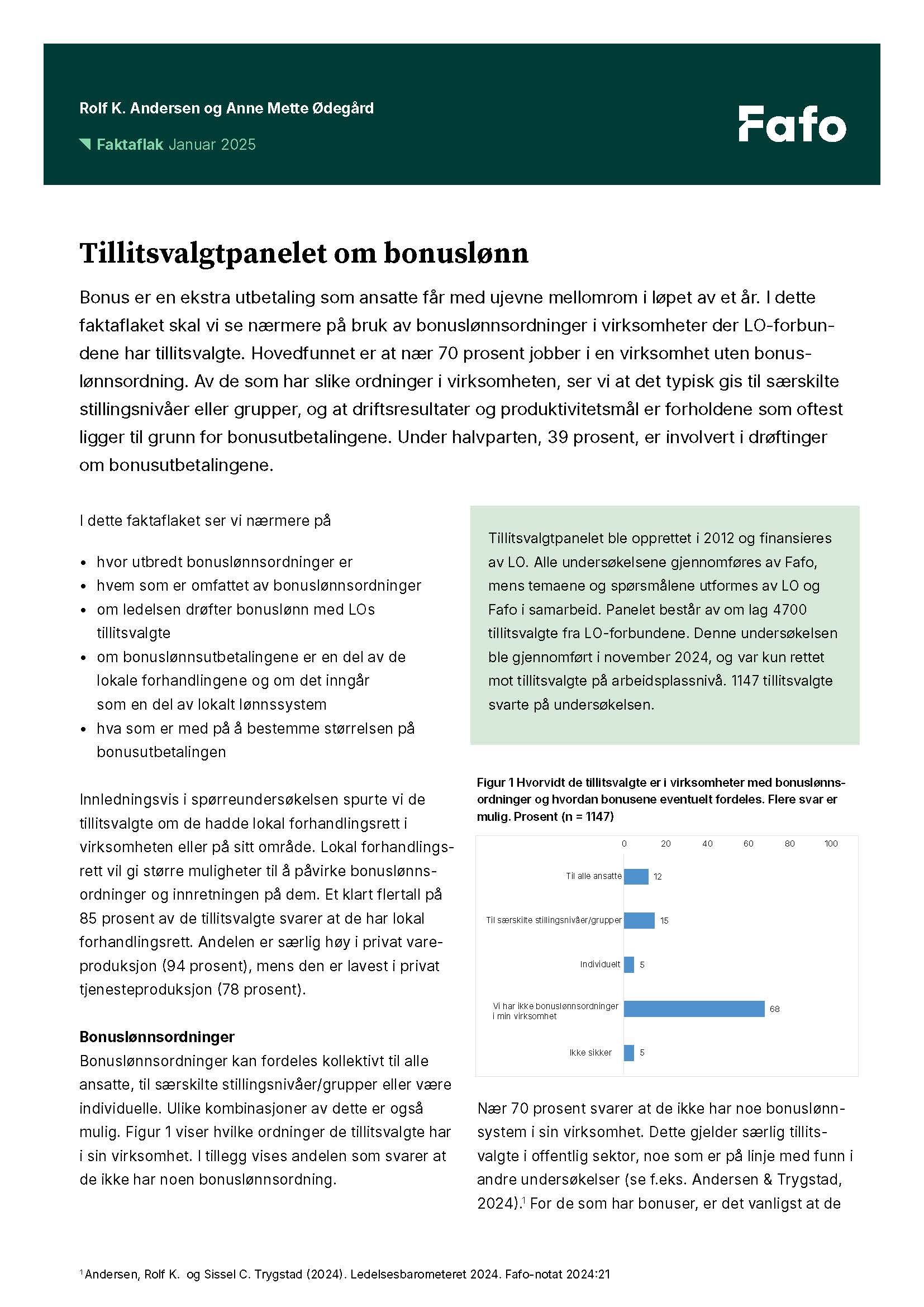 Tillitsvalgtpanelet om bonuslønn