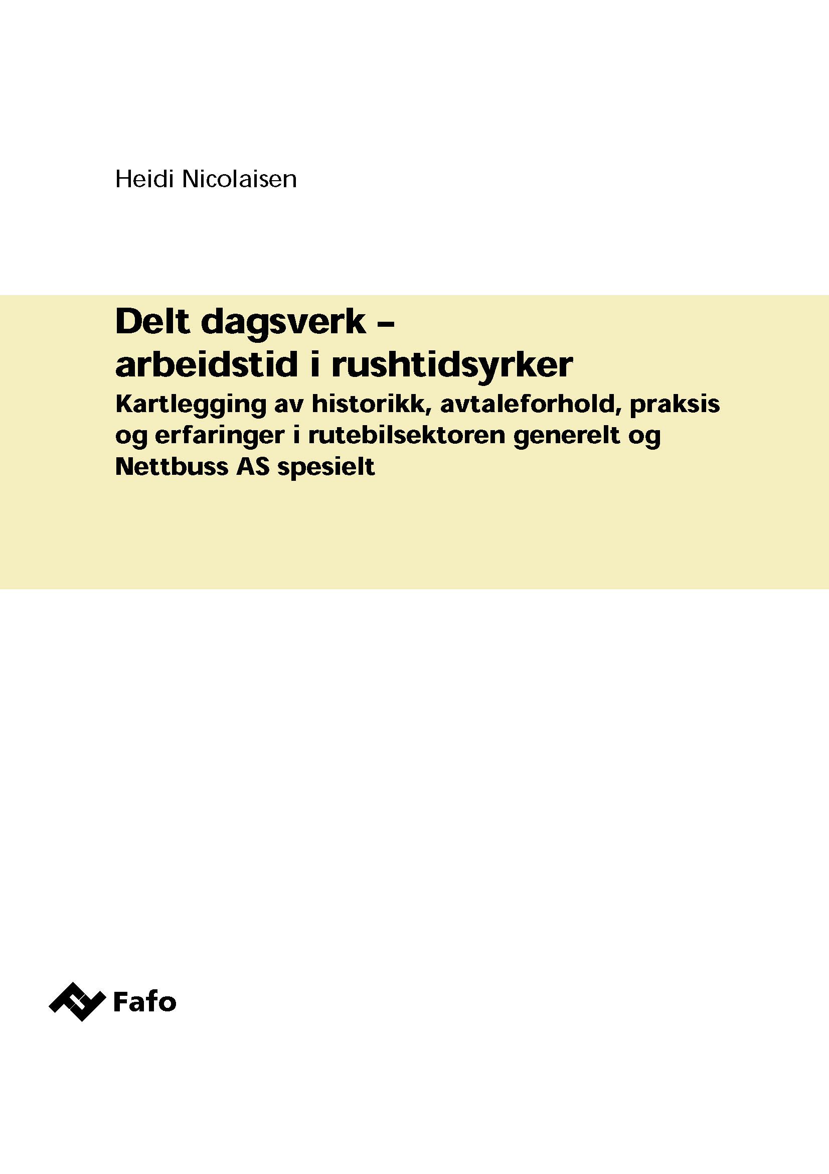 Delt dagsverk – arbeidstid i rushtidsyrker
