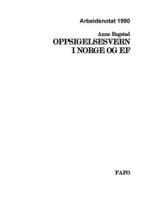 Oppsigelsesvern i Norge og EF