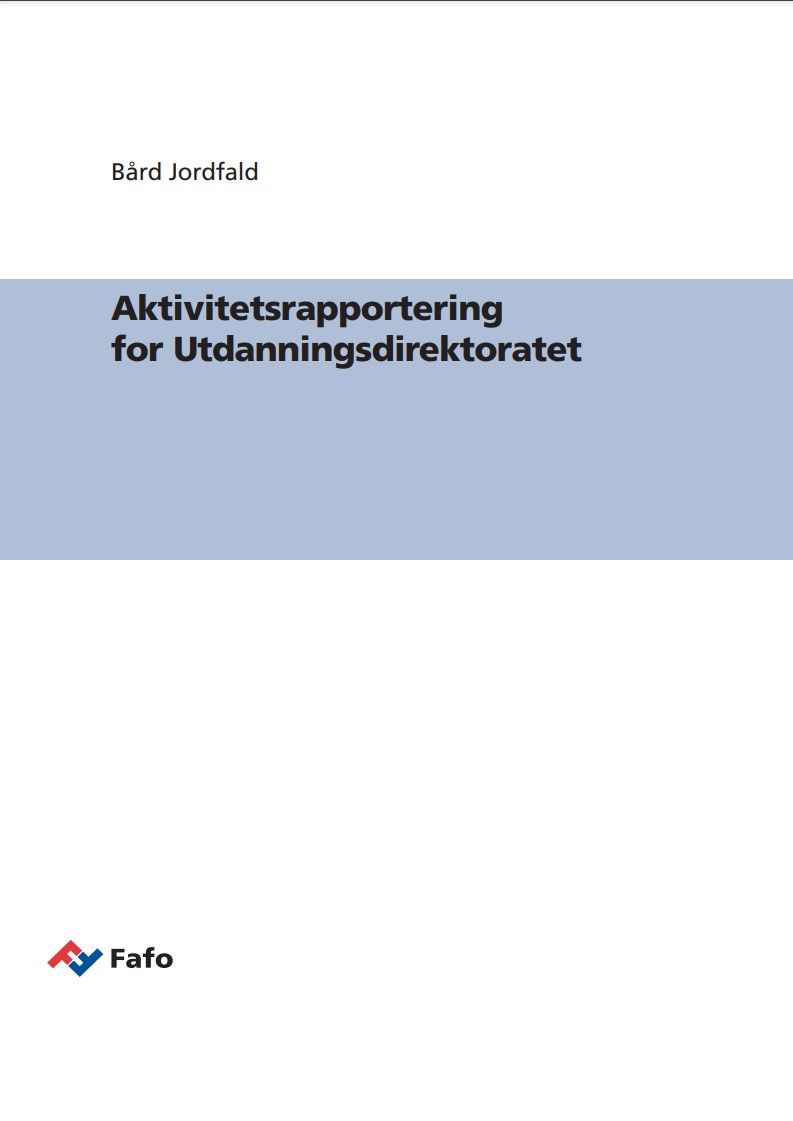 Aktivitetsrapportering for Utdanningsdirektoratet