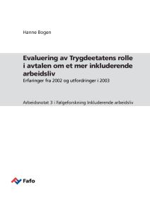 Evaluering av Trygdeetatens rolle i avtalen om et mer inkluderende arbeidsliv