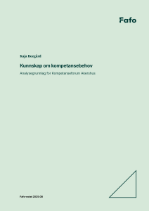 Kunnskap om kompetansebehov