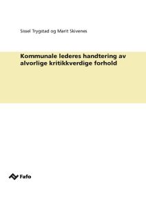 Kommunale lederes handtering av alvorlige kritikkverdige forhold