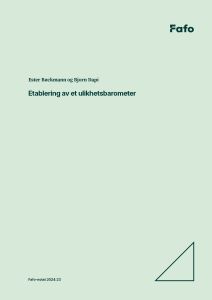 Etablering av et ulikhetsbarometer