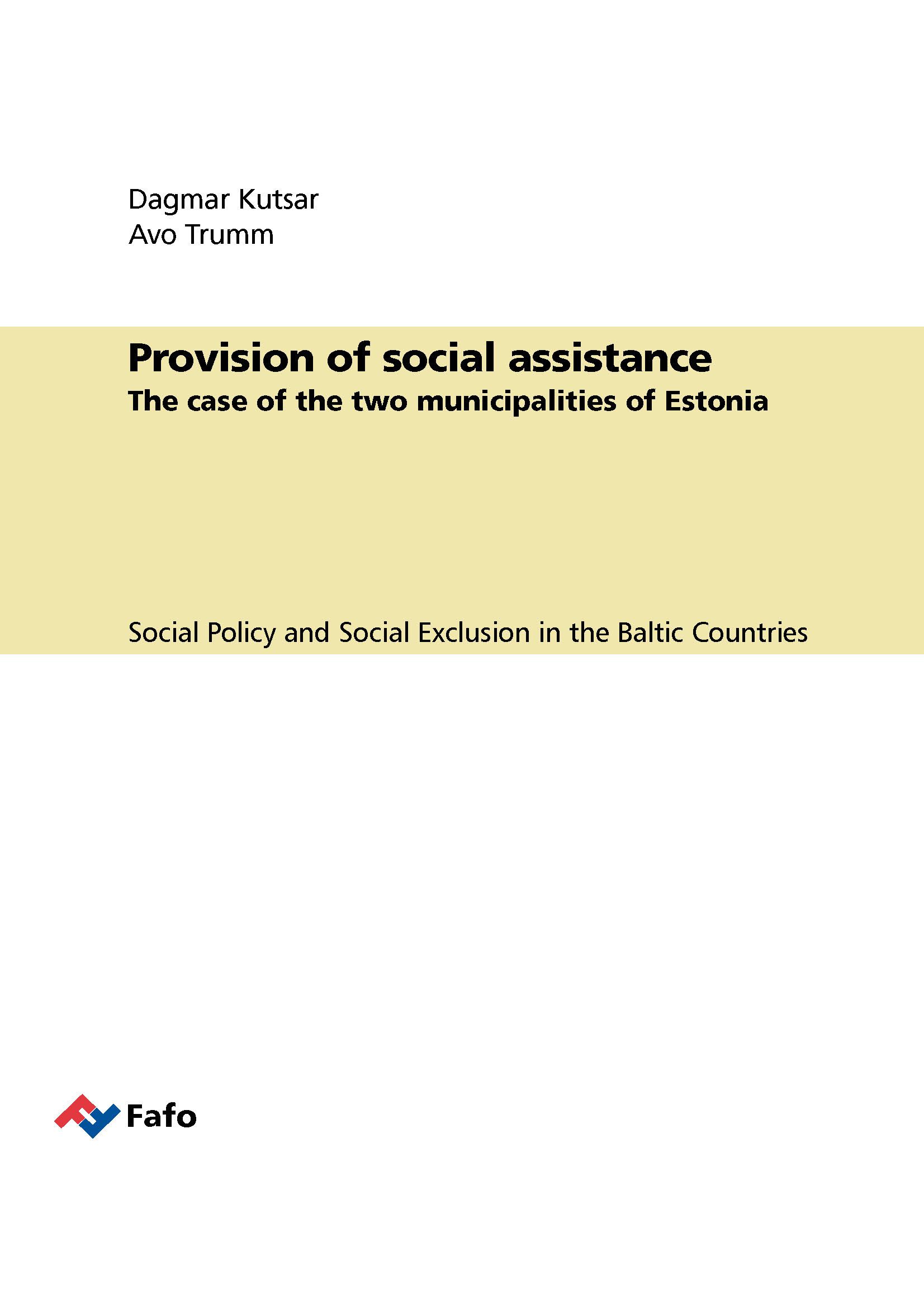 Provision of social assistance