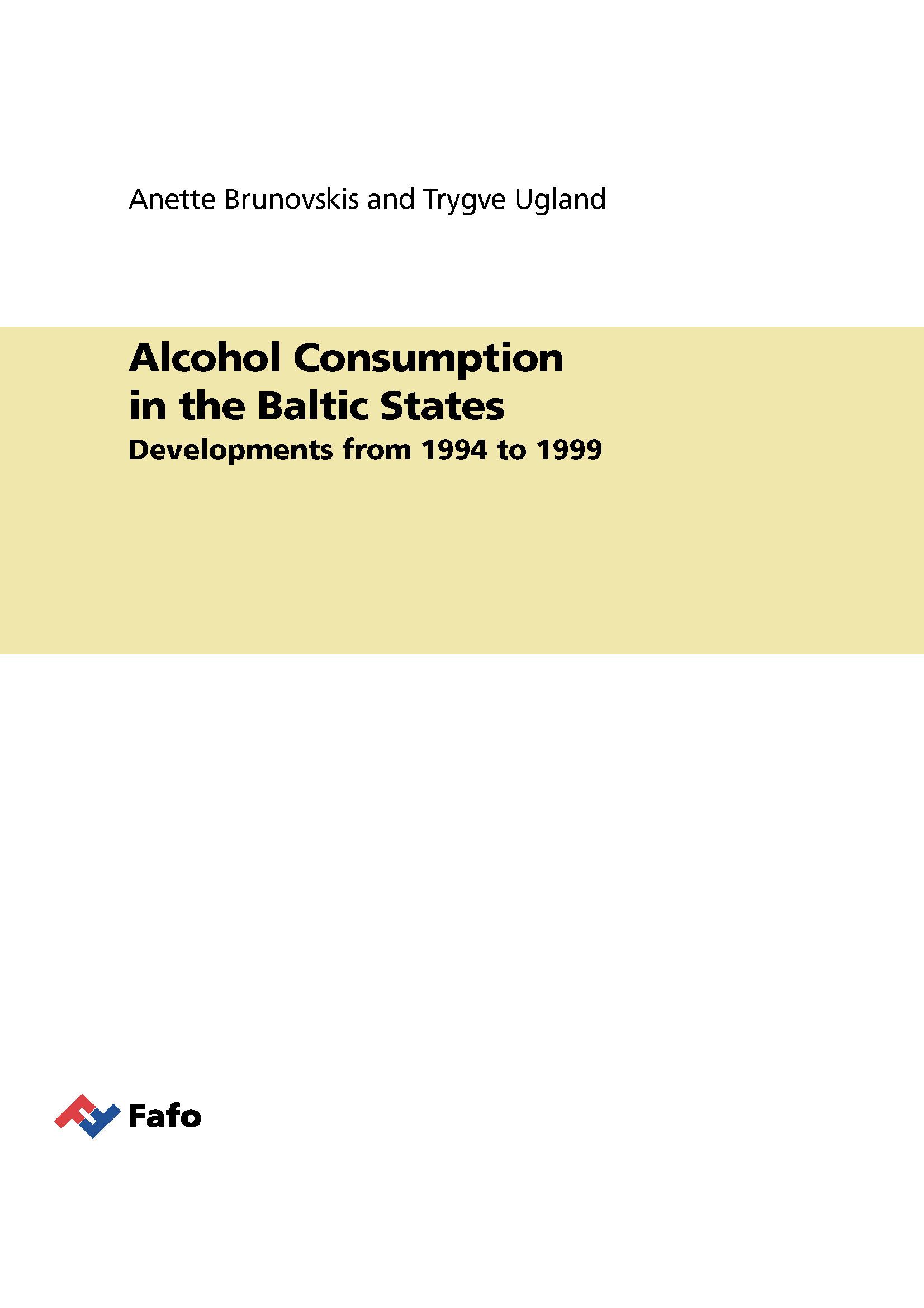 Alcohol Consumption in the Baltic States