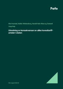 Utredning av konsekvenser av ulike hovedtariffavtaler i staten