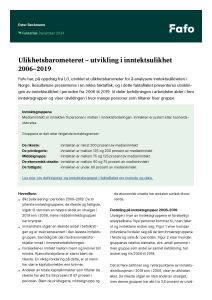Ulikhetsbarometeret – utvikling i inntektsulikhet 2006–2019