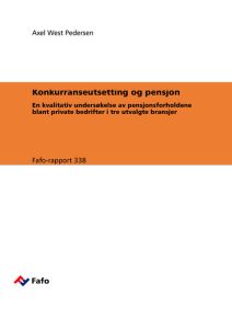 Konkurranseutsetting og pensjon