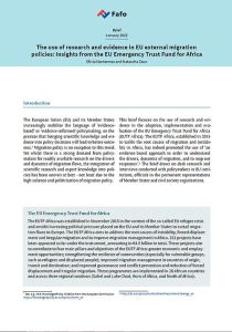 The use of research and evidence in EU external migration  policies