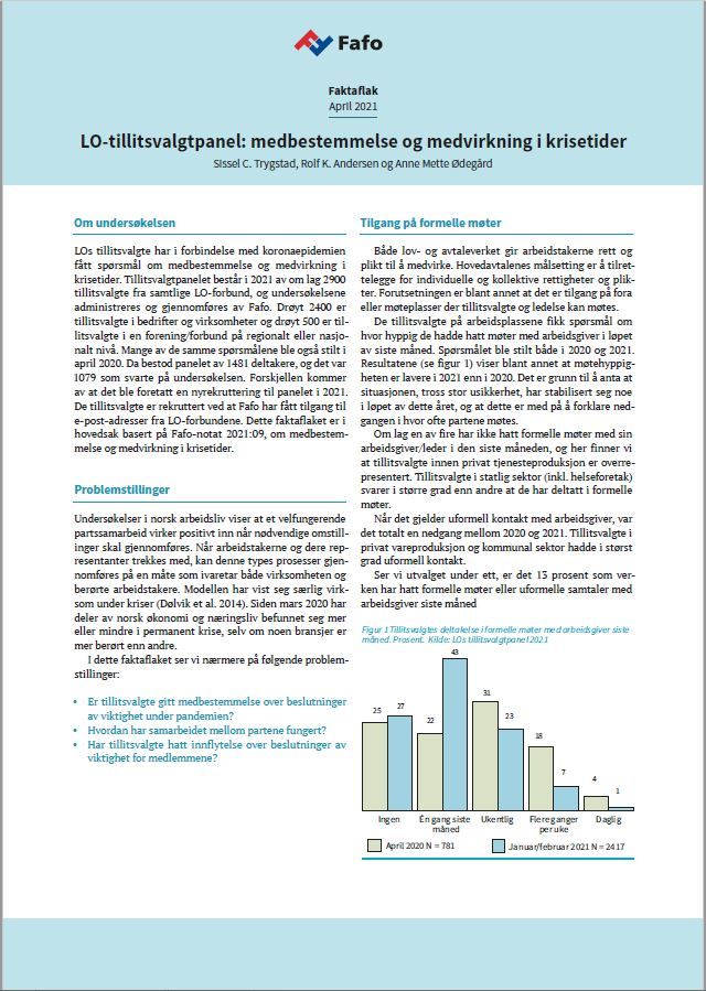 Medbestemmelse og medvirkning i krisetider