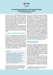 Introduksjonsprogram for ukrainske flyktninger. Hvilket tilbud fikk de i 2022?