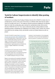 Tools for Labour Inspectorates to identify false posting of workers