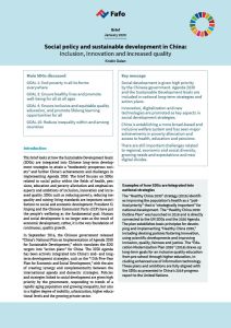 Social policy and sustainable development in China