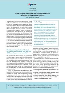 Assessing future migration among Ukrainian refugees in Poland and Norway (policy brief)