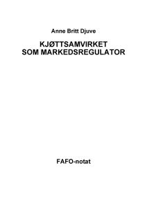 Kjøttsamvirket som markedsregulator