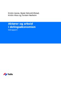 Aktører og arbeid i delingsøkonomien