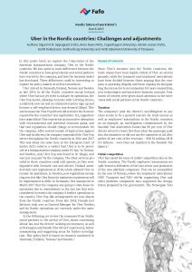 Uber in the Nordic countries: Challenges and adjustments