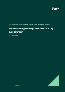 Arbeidsvilkår og arbeidsgiveransvar i vare- og budbilbransjen