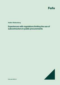 Experiences with regulations limiting the use of subcontractors in public procurements