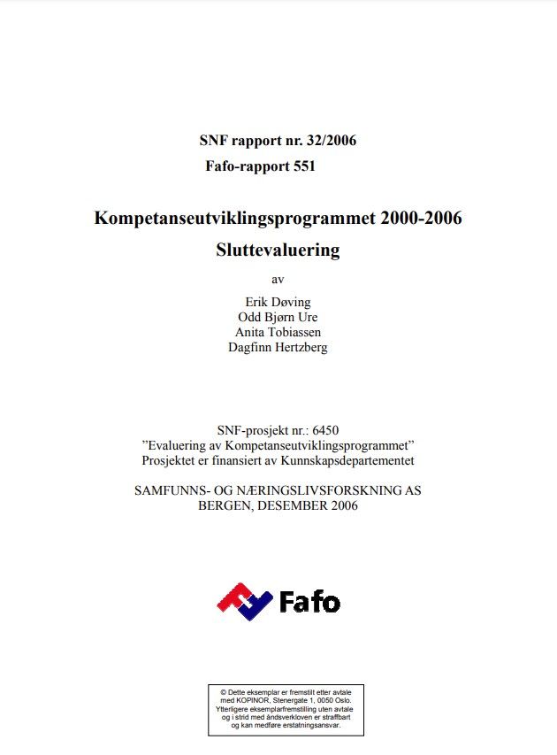 Kompetanseutviklingsprogrammet 2000-2006