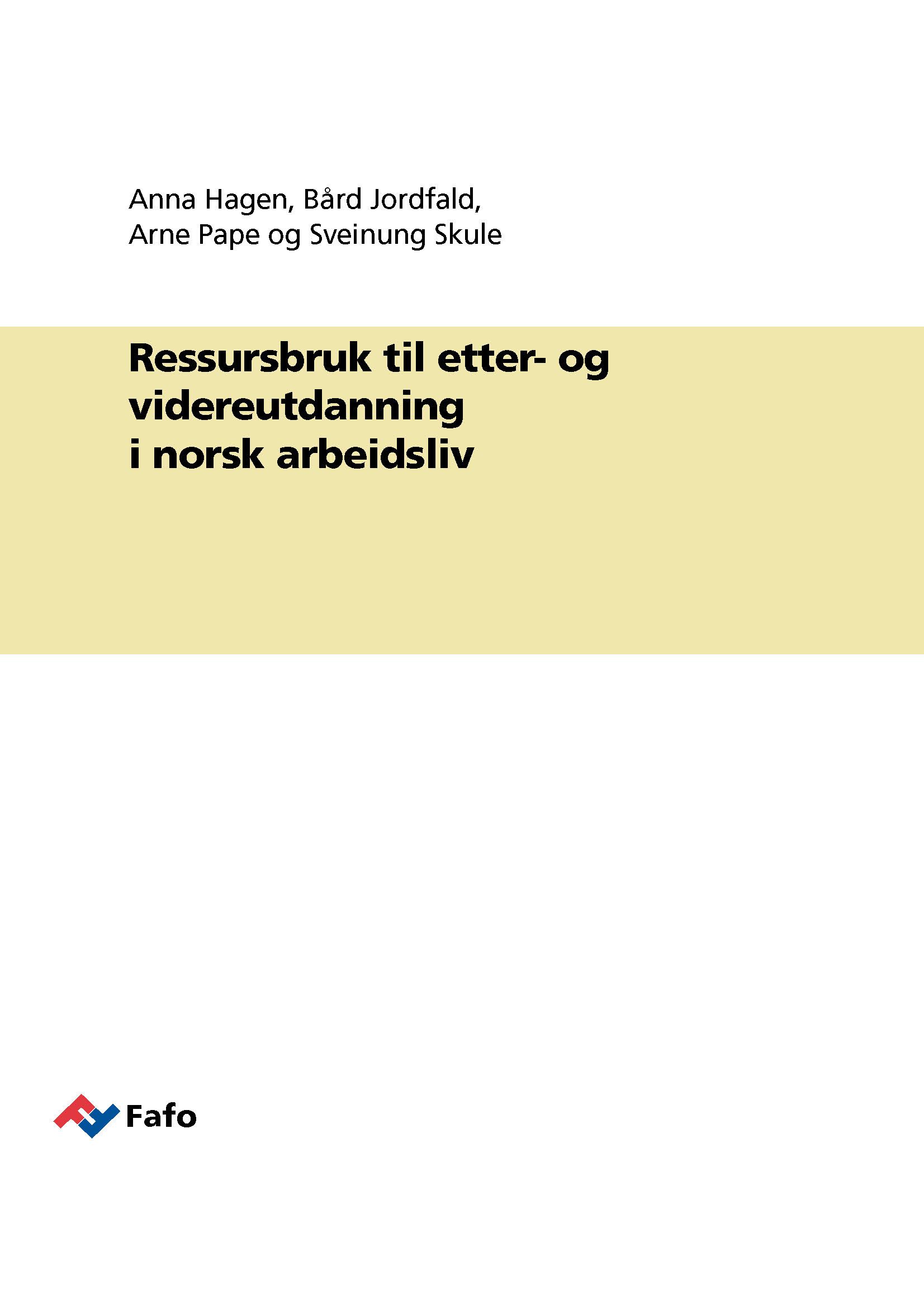 Ressursbruk til etter- og videreutdanning i norsk arbeidsliv