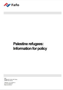 Palestine refugees: Information for policy
