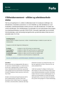 Ulikhetsbarometeret – ulikhet og arbeidsmarkedsstatus