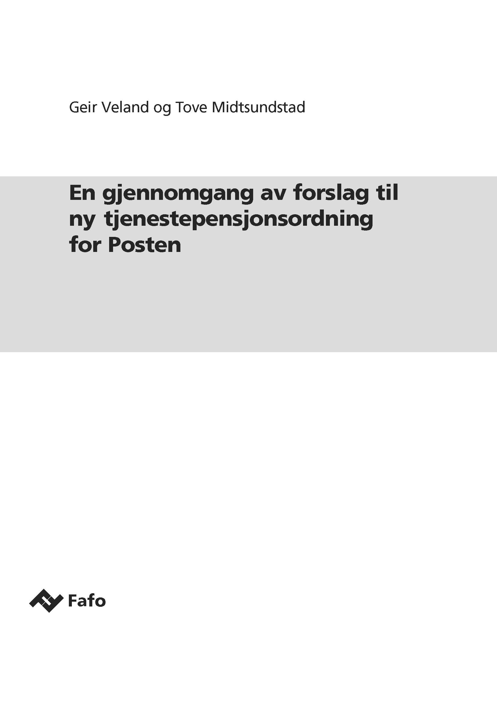 En gjennomgang av forslag til ny tjenestepensjonsordning for Posten