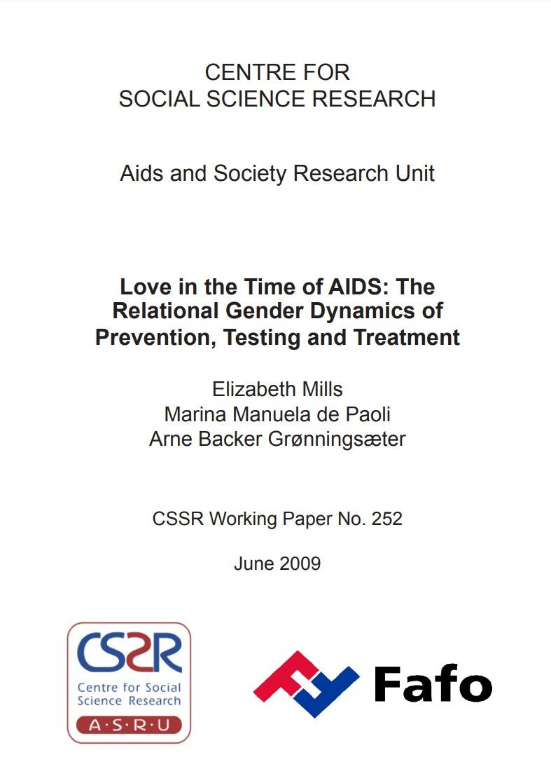Love in the Time of AIDS: The Relational Gender Dynamics of Prevention, Testing and Treatment